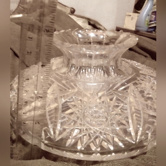 American Brilliant cut glass vintage .Small squirted flower...